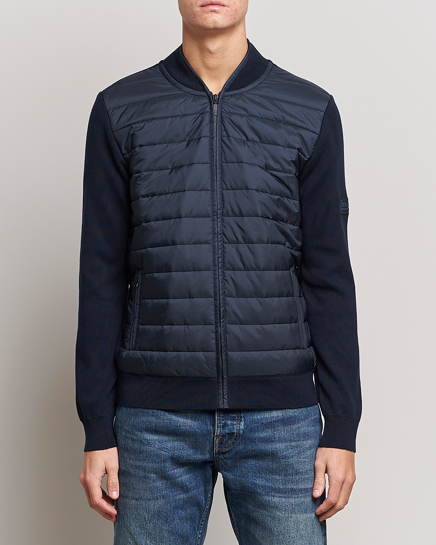 Mies | Puserot | Barbour International | Baffle Zip Through Sweater Navy