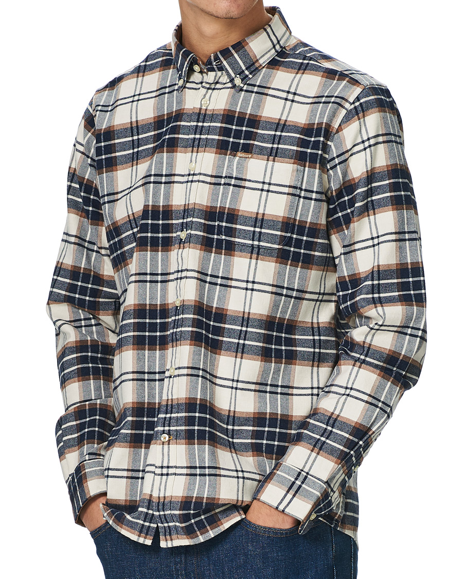 Mies | Kauluspaidat | Barbour Lifestyle | Portdown Flannel Check Shirt Ecru