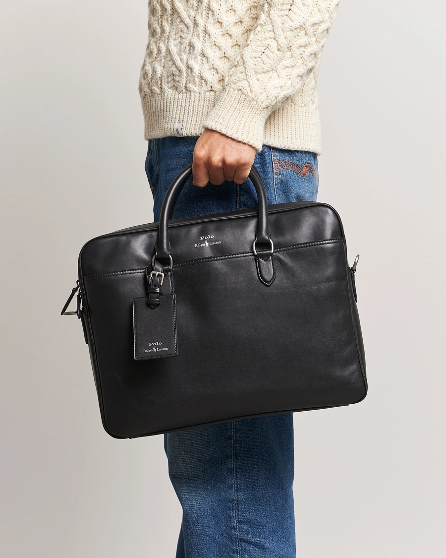 Mies | Ralph Lauren Holiday Gifting | Polo Ralph Lauren | Leather Commuter Bag Black