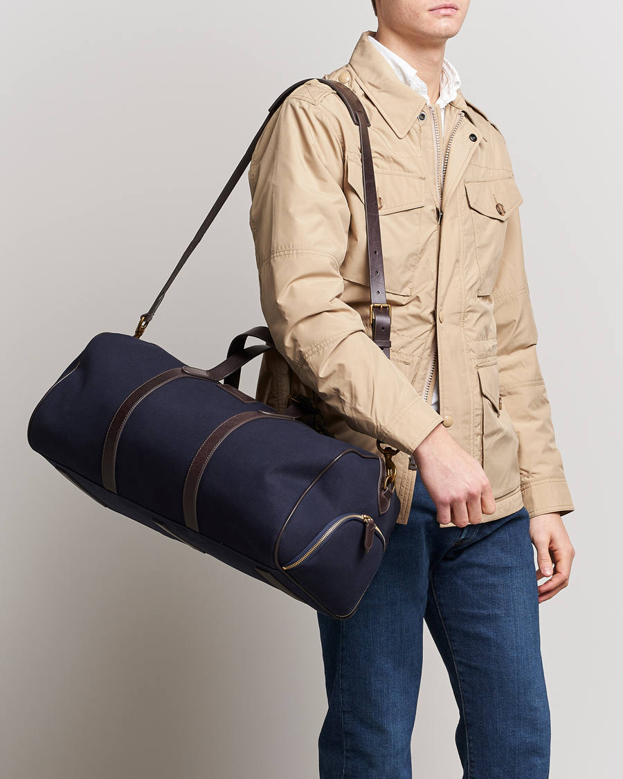 Mies | Polo Ralph Lauren Canvas/Leather Dufflebag Aviator Navy/Brown | Polo Ralph Lauren | Canvas/Leather Dufflebag Aviator Navy/Brown