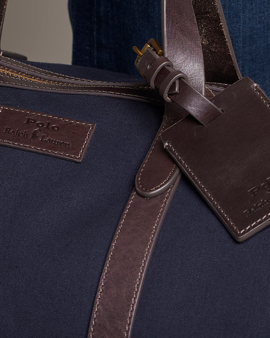 Mies | Polo Ralph Lauren Canvas/Leather Dufflebag Aviator Navy/Brown | Polo Ralph Lauren | Canvas/Leather Dufflebag Aviator Navy/Brown