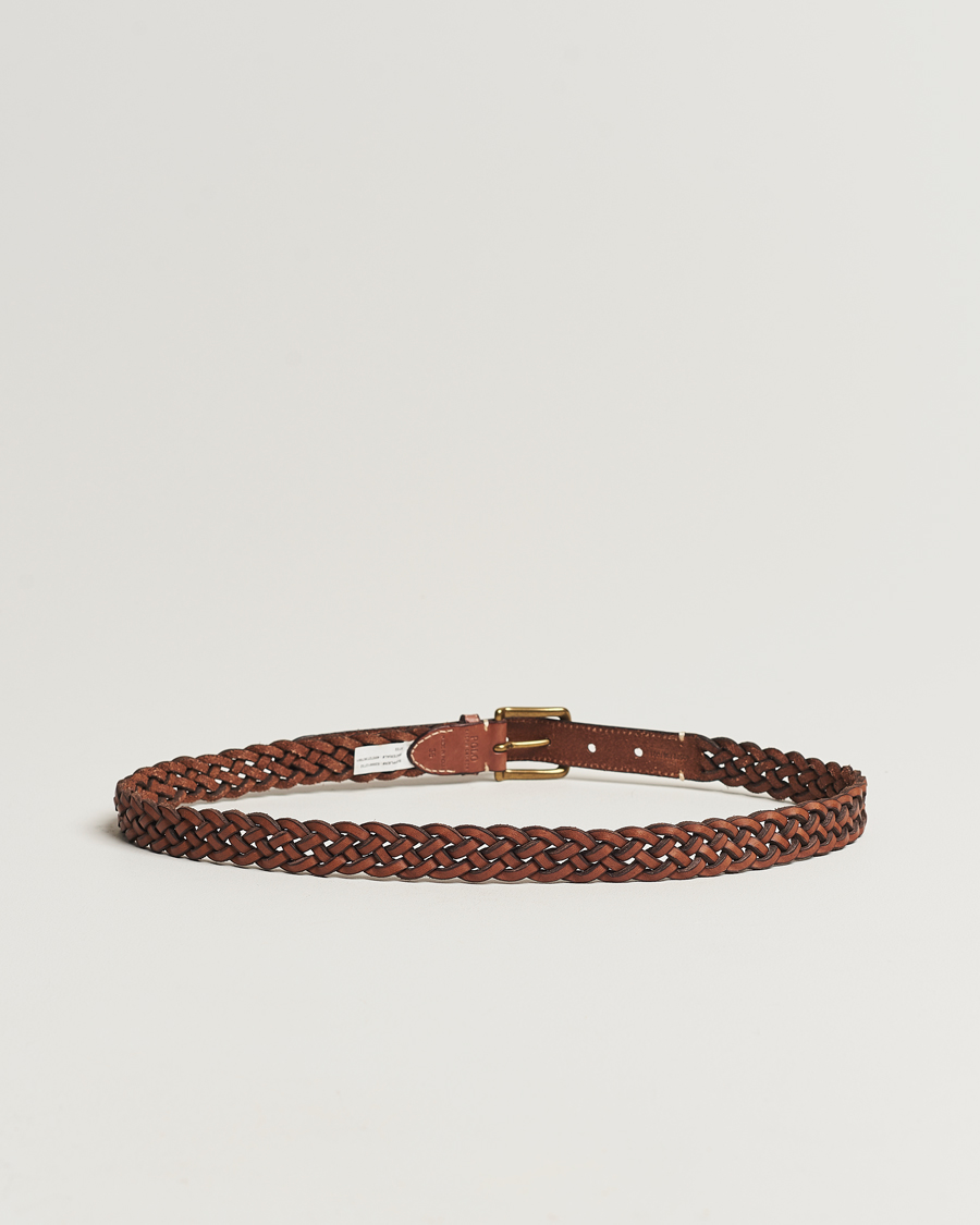 Mies |  | Polo Ralph Lauren | Leather Braided Belt Saddle Brown