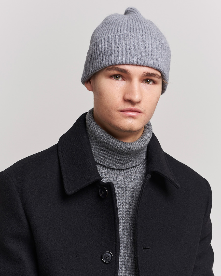 Mies | Pipot | Le Bonnet | Lambswool/Caregora Beanie Smoke