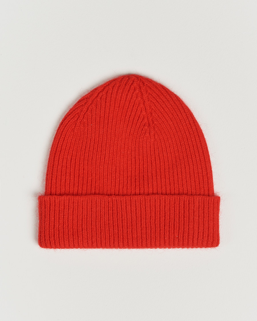 Mies | Le Bonnet Lambswool/Caregora Beanie Crimsom Red | Le Bonnet | Lambswool/Caregora Beanie Crimsom Red
