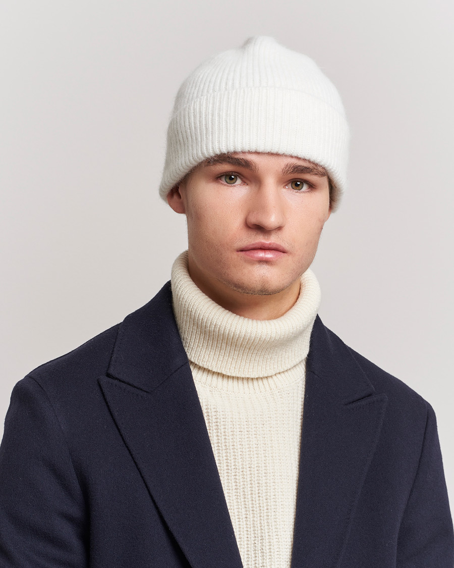 Mies | Pipot | Le Bonnet | Lambswool/Caregora Beanie Snow