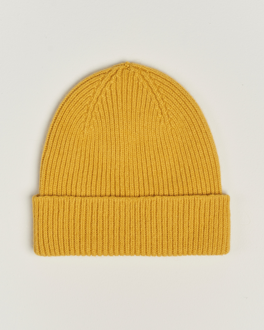 Mies | Pipot | Le Bonnet | Lambswool/Caregora Beanie Mustard