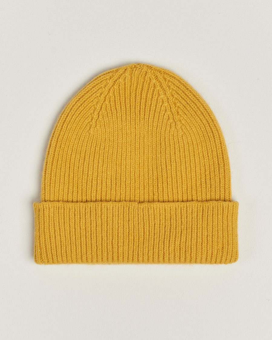 Mies | Pipot | Le Bonnet | Lambswool/Caregora Beanie Mustard