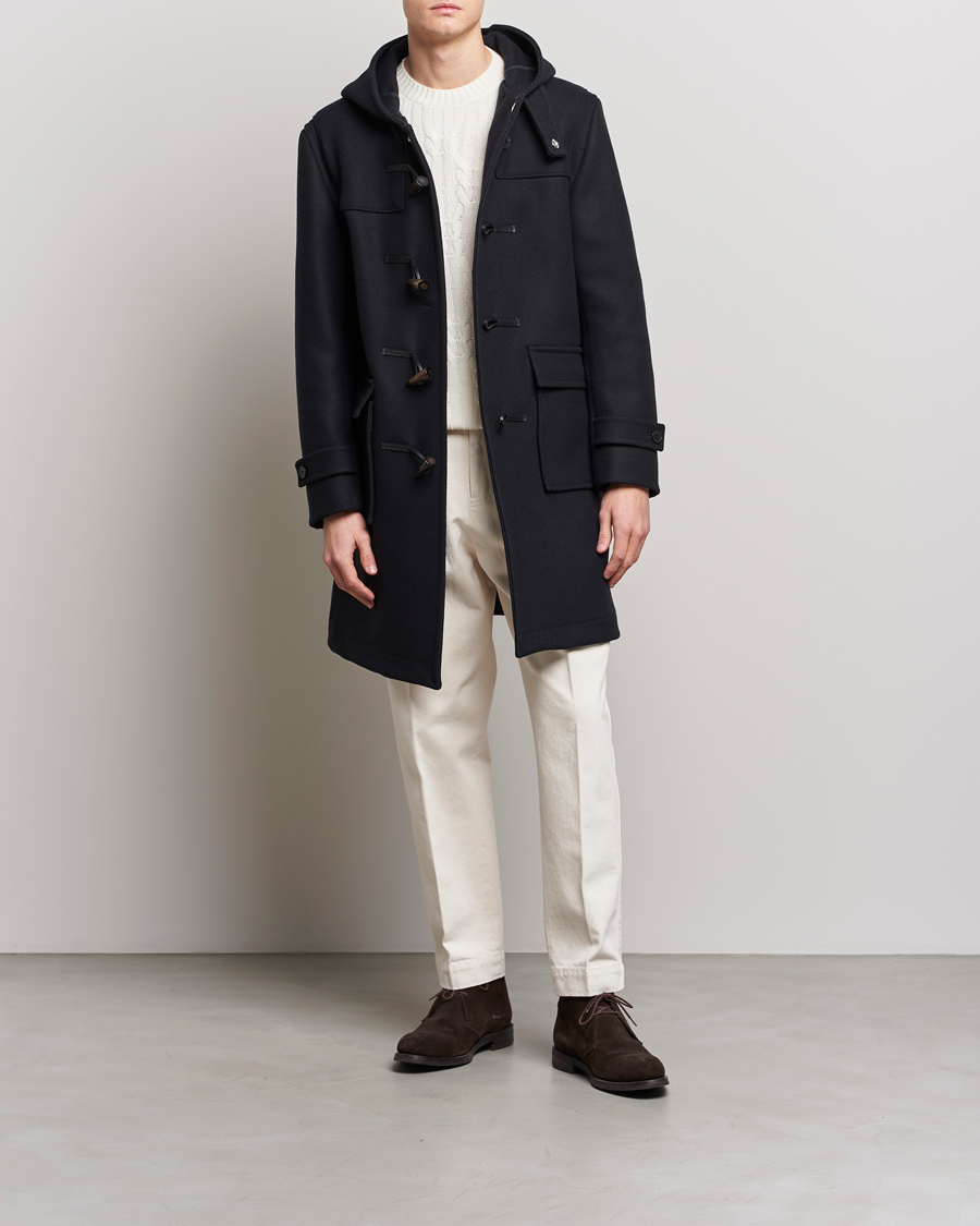 Mies | Takit | Mackintosh | Weir Wool Hooded Duffle Navy