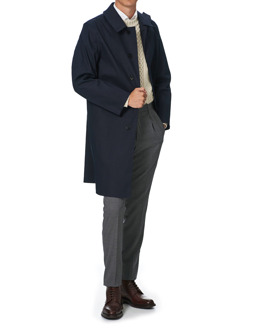 Mies | Takit | Mackintosh | Oxford Bonded Cotton Coat Navy