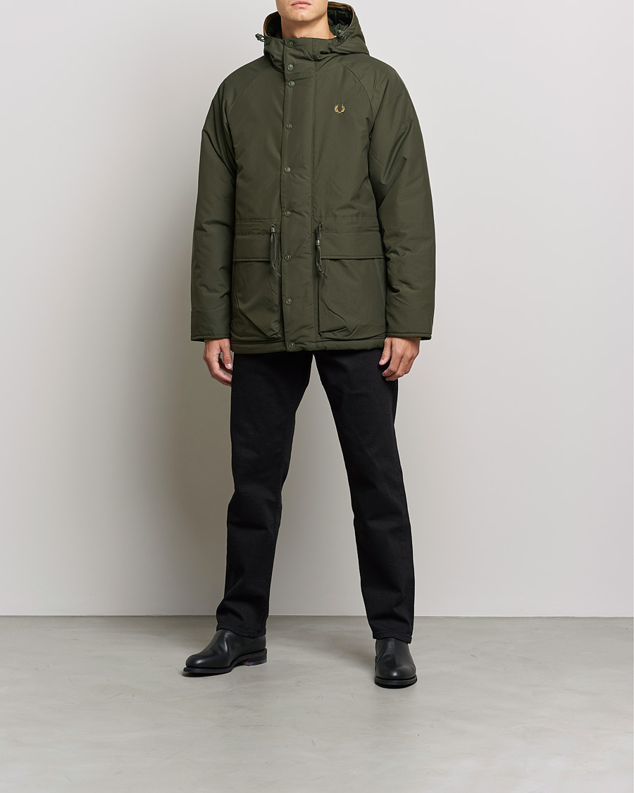 Mies | Takit | Fred Perry | Padded Zip Through Parka Hunting Green