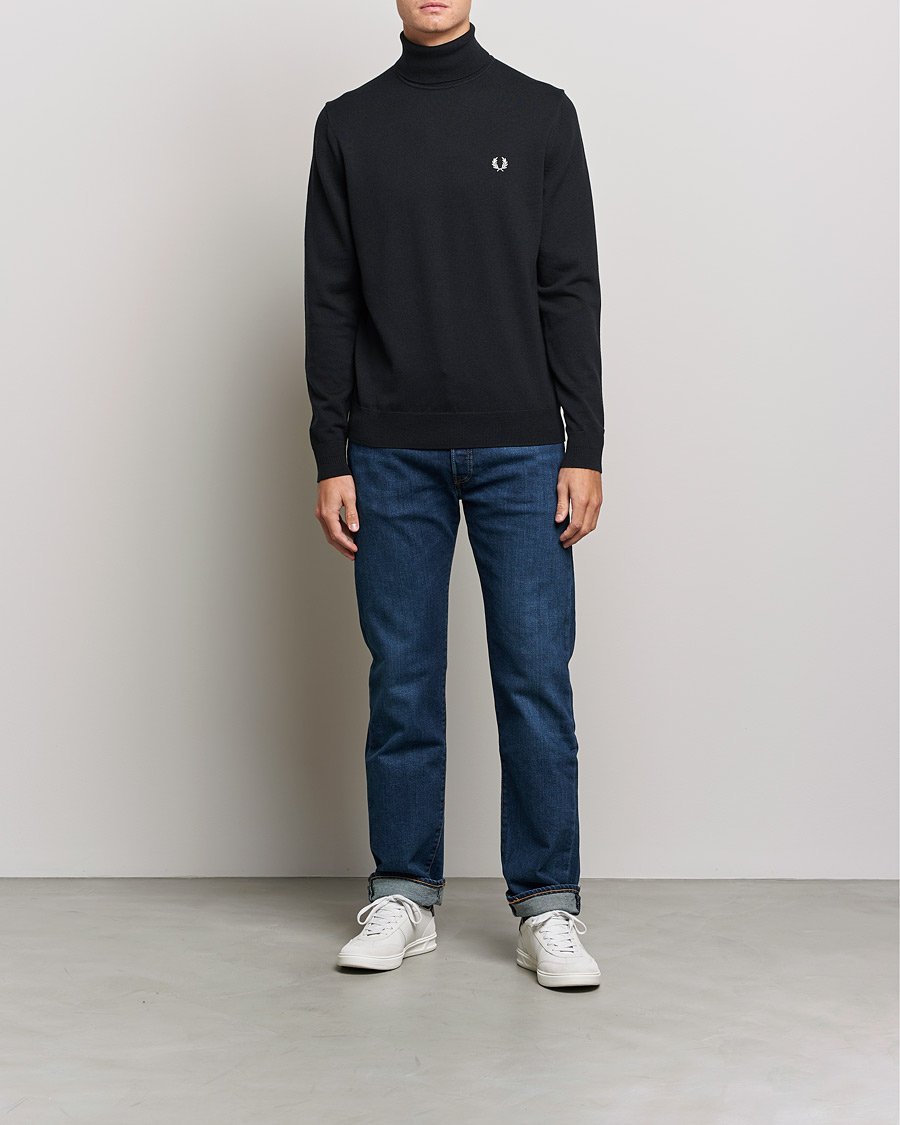 Mies | Puserot | Fred Perry | Roll Neck Jumper Black