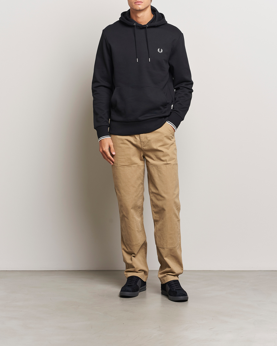 Mies | Puserot | Fred Perry | Tipped Hoodie Black