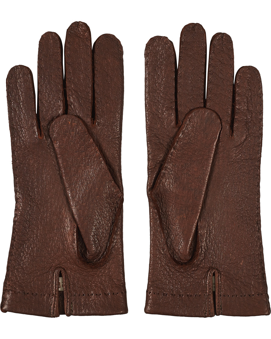Mies | Basics | Hestra | Peccary Handsewn Unlined Glove Sienna