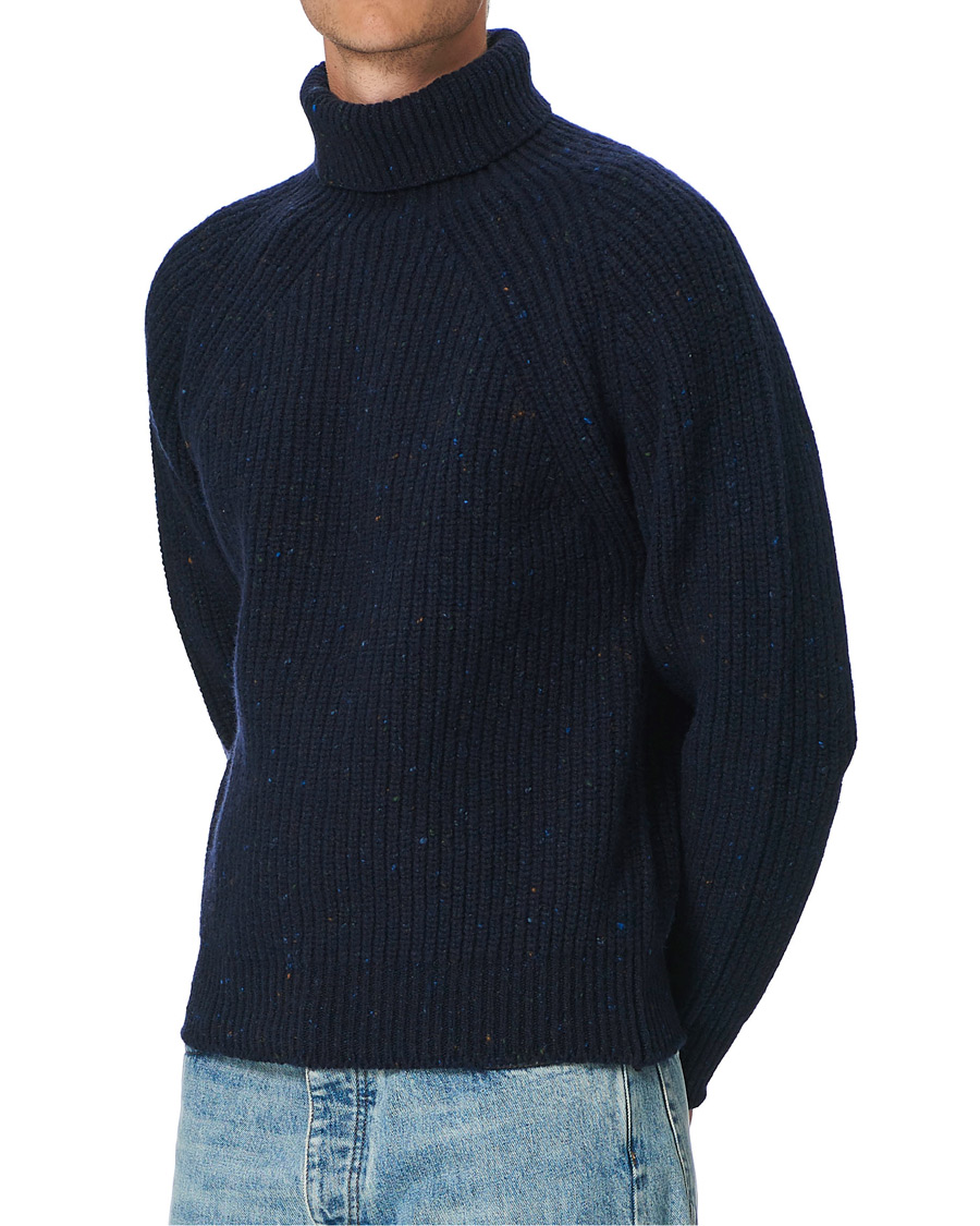 Mies |  | Inis Meáin | Wool/Cashmere Boatbuilder Turtleneck Navy