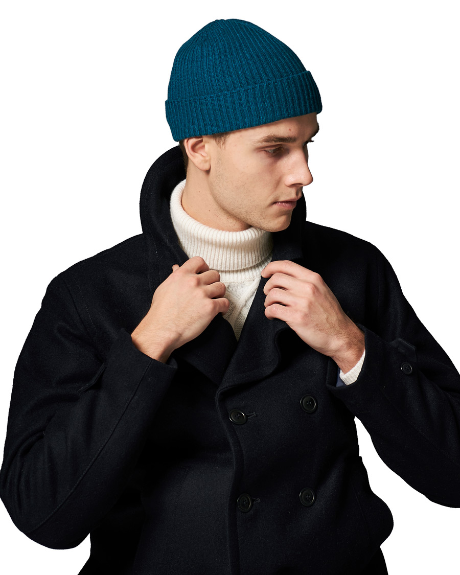 Mies |  | Johnstons of Elgin | Cashmere Ribbed Hat Emerald