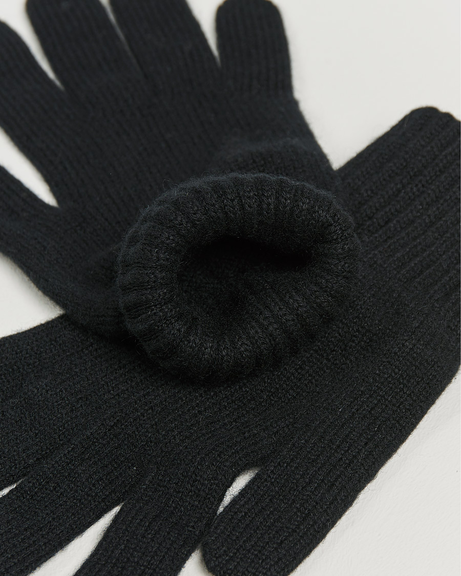 Mies | Johnstons of Elgin Knitted Cashmere Gloves Black | Johnstons of Elgin | Knitted Cashmere Gloves Black
