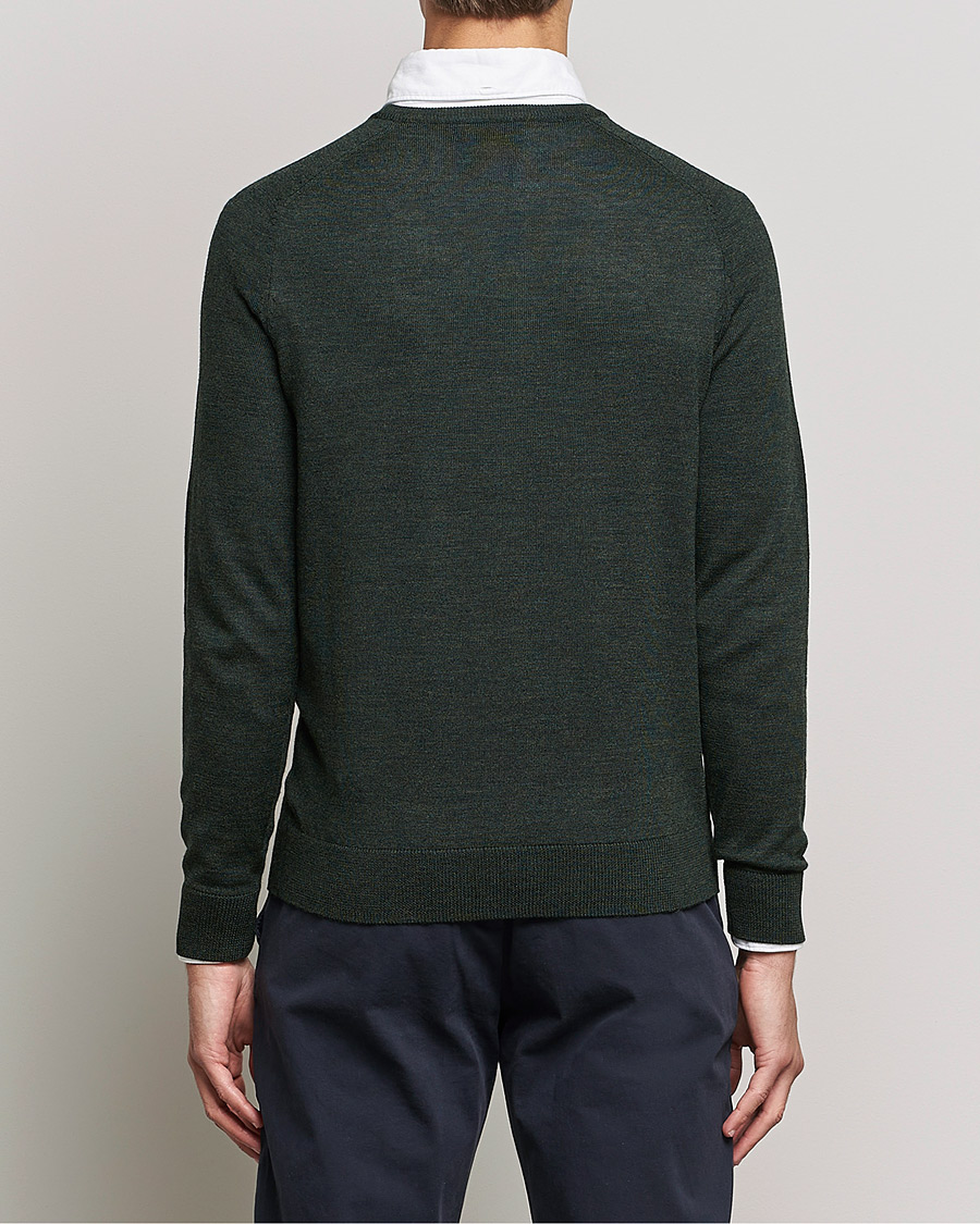 Mies | Puserot | Morris | Merino O-neck Olive Melange