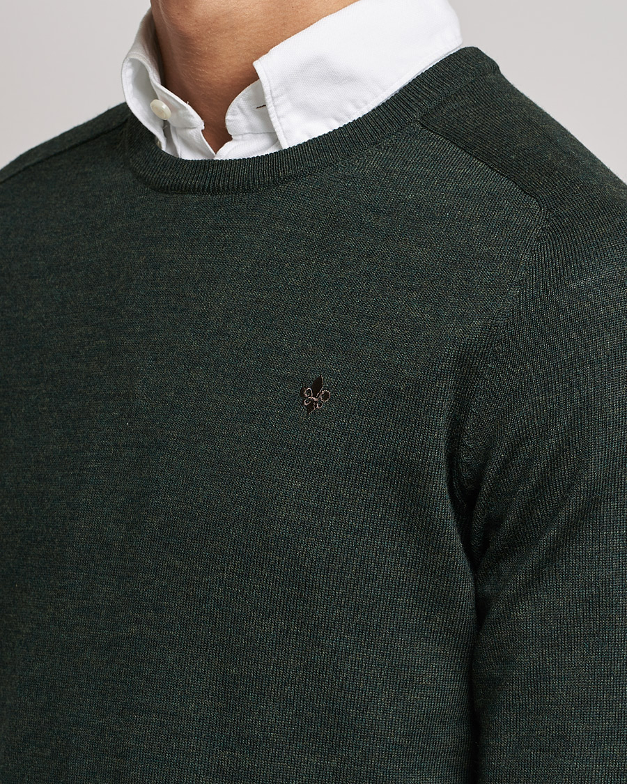 Mies | Puserot | Morris | Merino O-neck Olive Melange