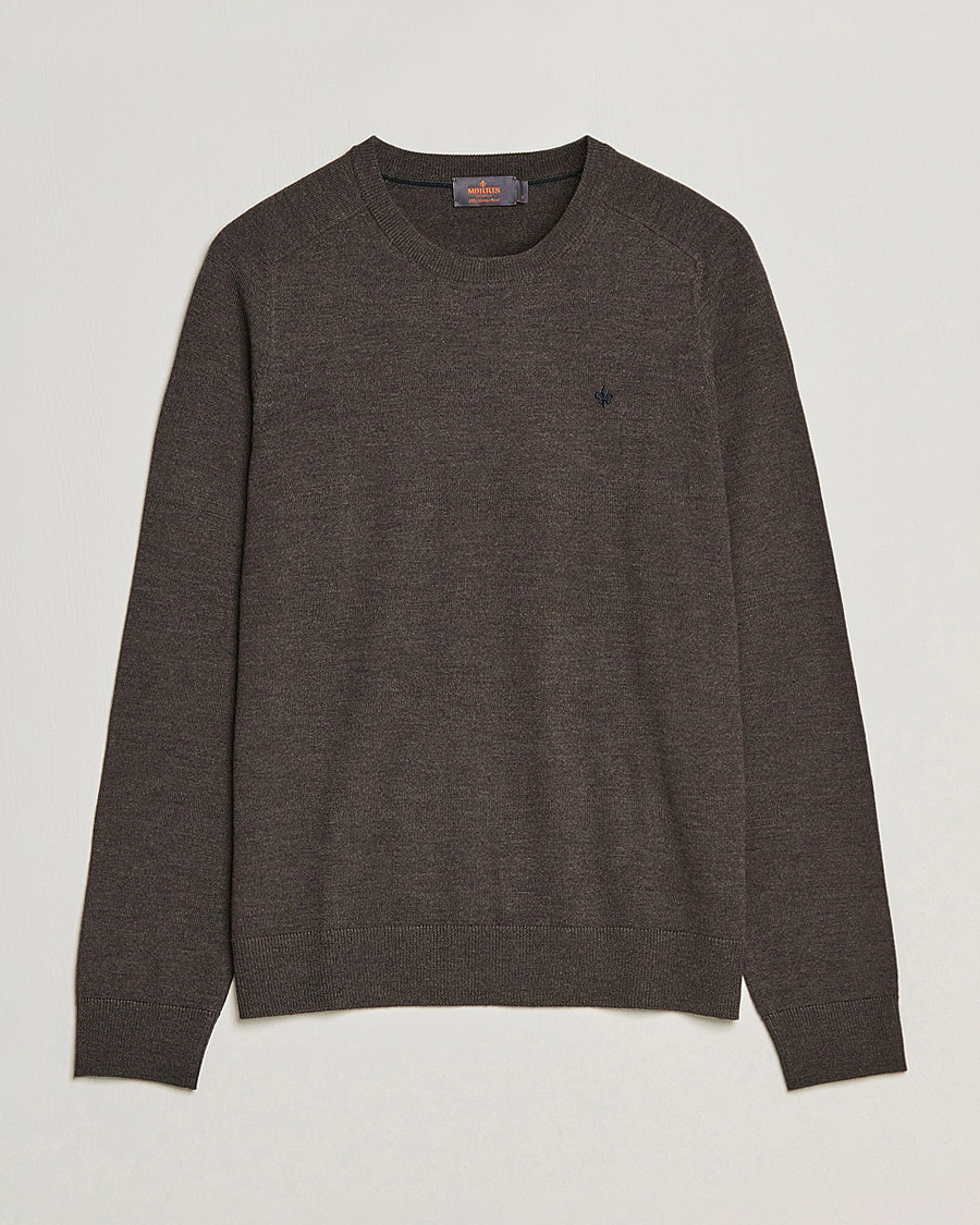 Mies | Puserot | Morris | Merino O-neck Brown Melange