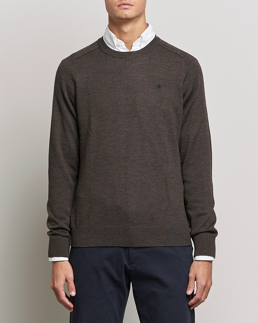 Mies | Puserot | Morris | Merino O-neck Brown Melange