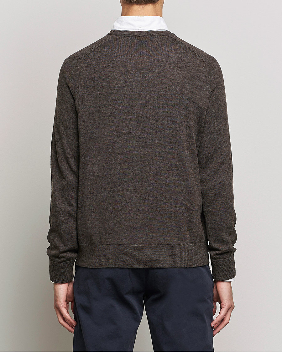 Mies | Puserot | Morris | Merino O-neck Brown Melange