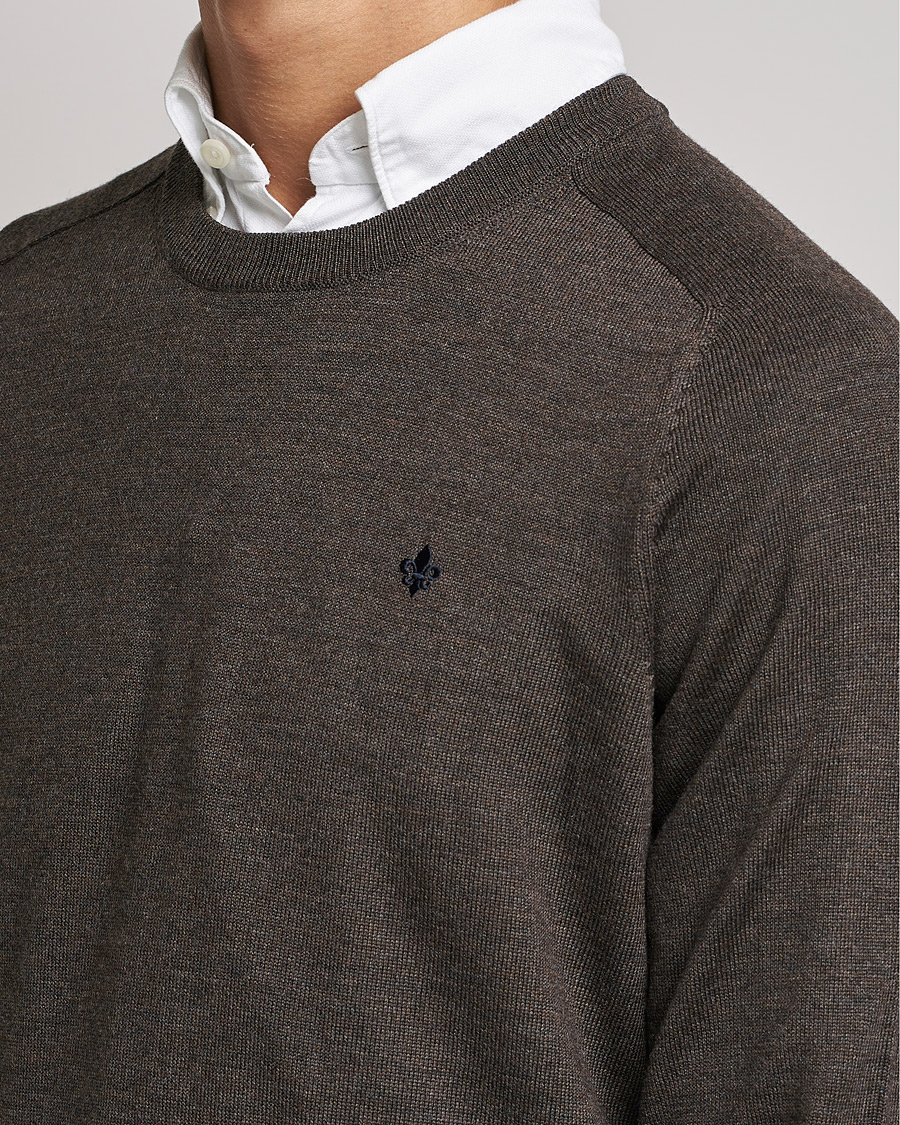 Mies | Puserot | Morris | Merino O-neck Brown Melange