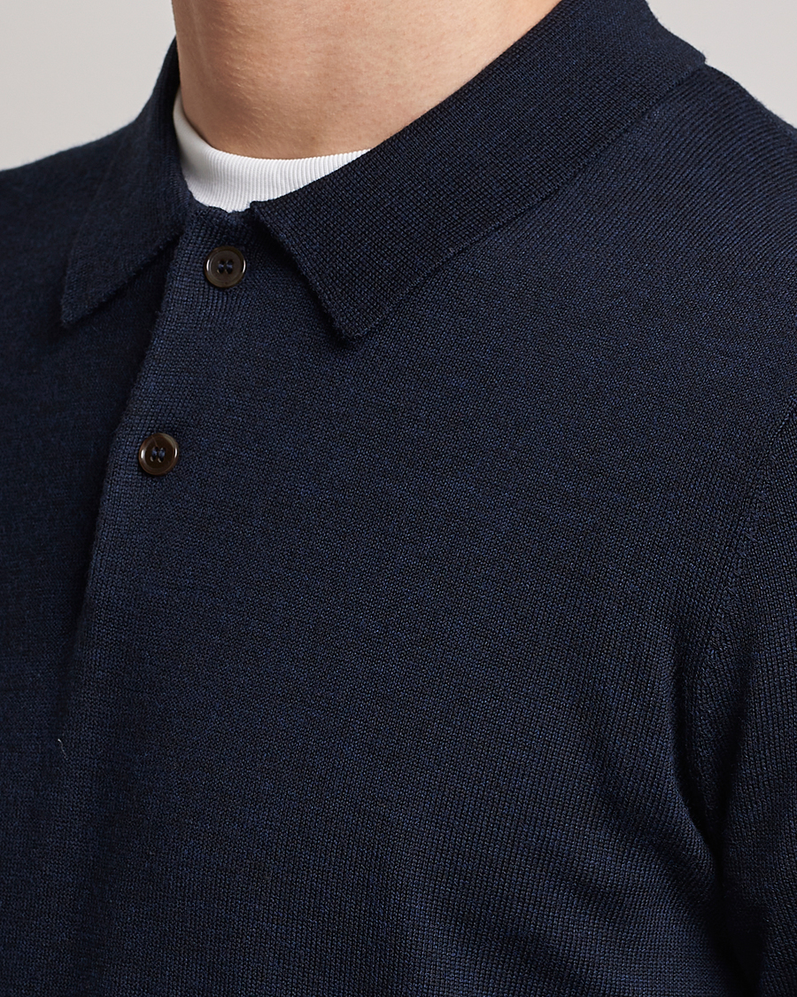 Mies | Puserot | Morris | Merino Polo Knit Navy