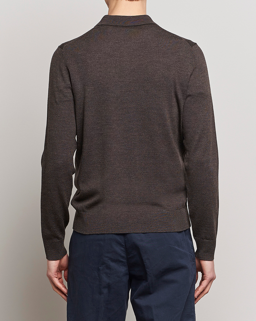 Mies | Puserot | Morris | Merino Polo Knit Brown