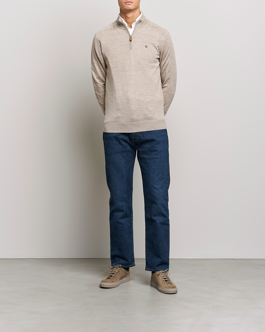Mies | Puserot | Morris | John Merino Half Zip Khaki