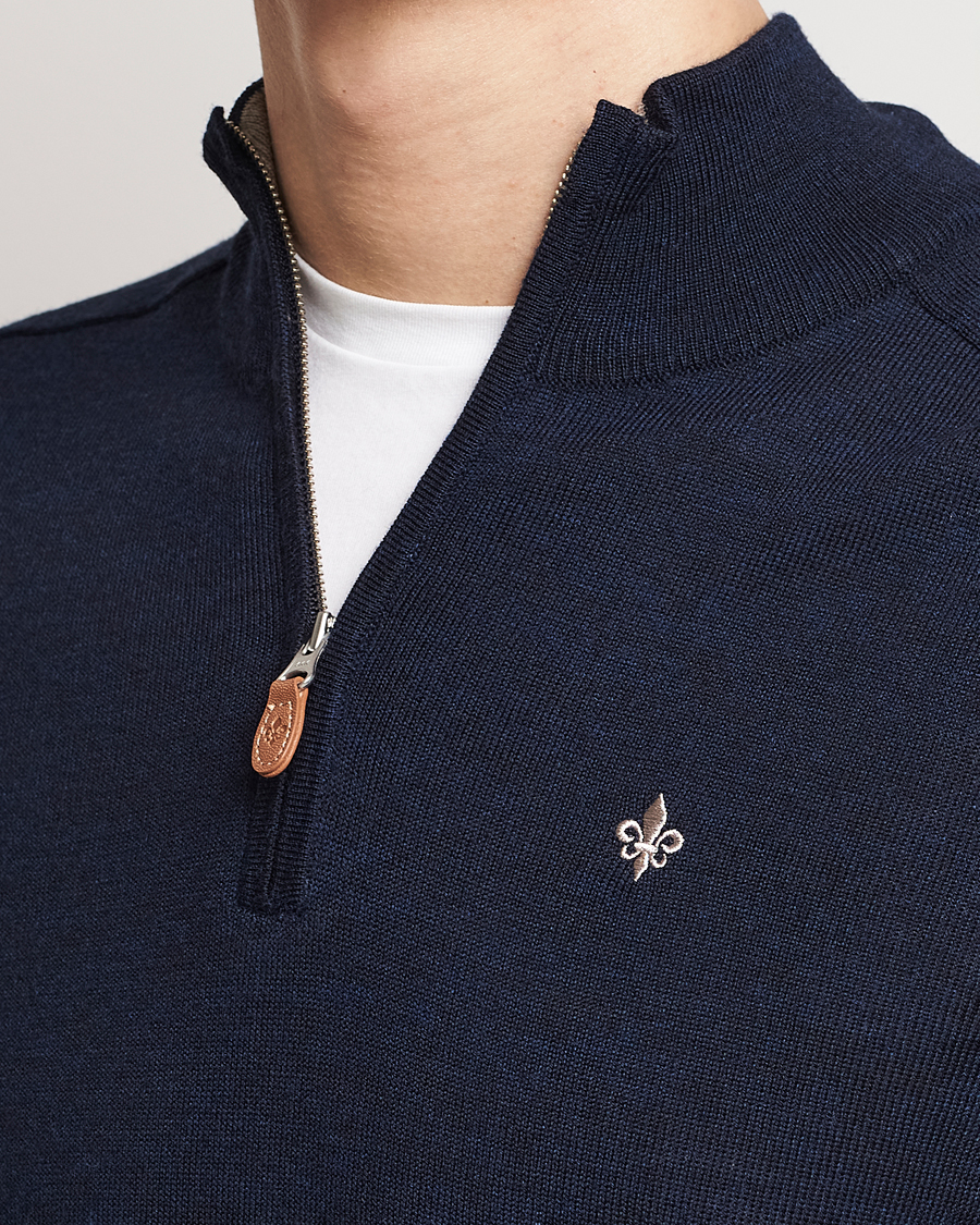 Mies | Puserot | Morris | John Merino Half Zip Navy