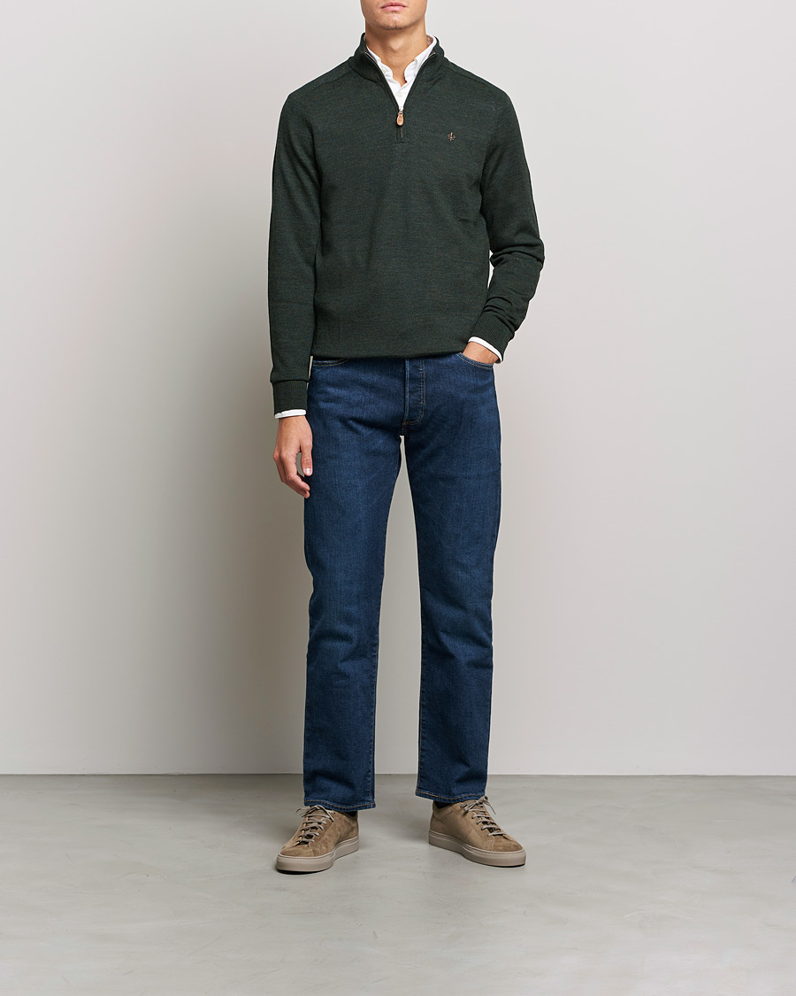 Mies | Puserot | Morris | John Merino Half Zip Olive