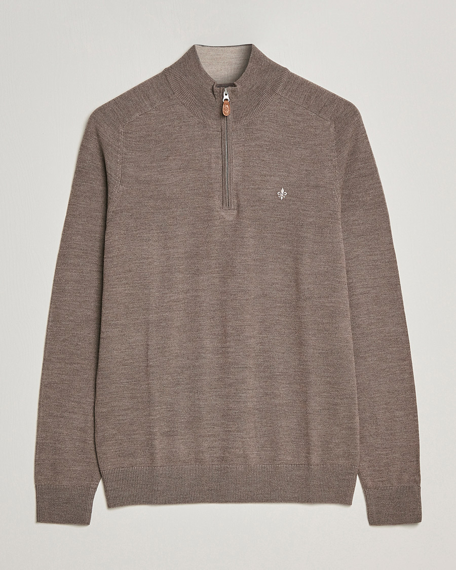 Mies | Puserot | Morris | John Merino Half Zip Light Brown