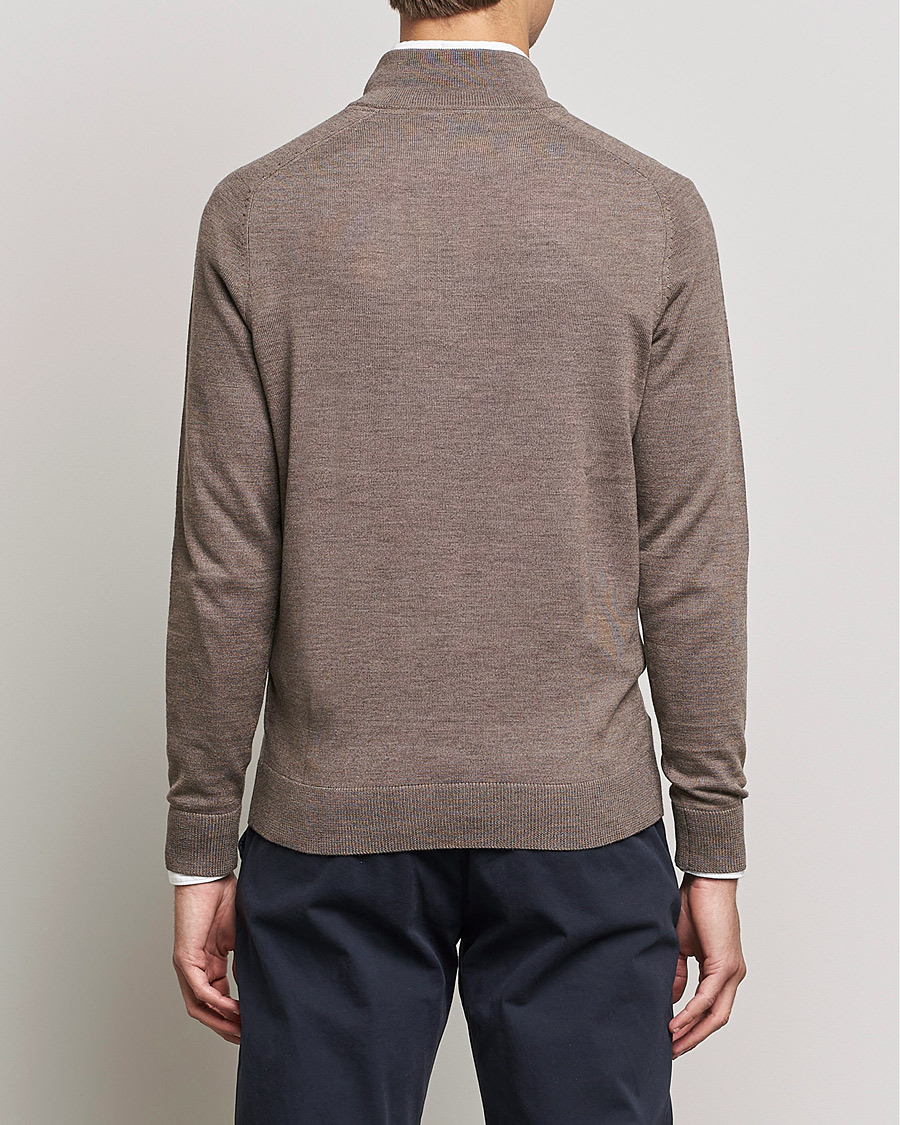 Mies | Puserot | Morris | John Merino Half Zip Light Brown