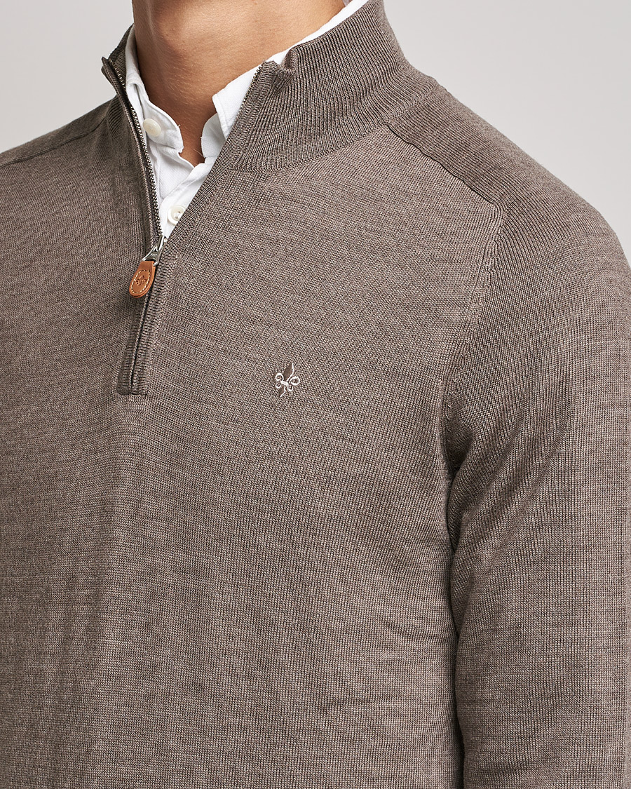 Mies | Puserot | Morris | John Merino Half Zip Light Brown
