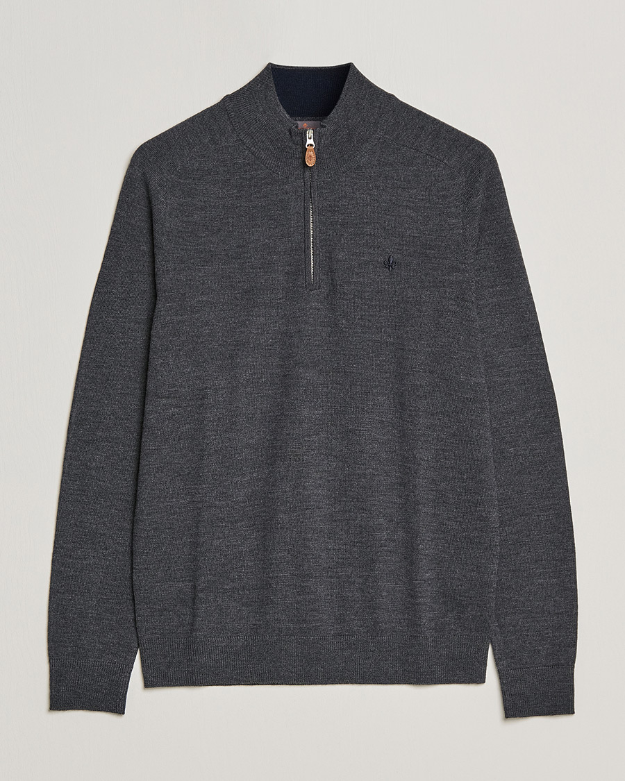 Mies | Puserot | Morris | John Merino Half Zip Dark Grey