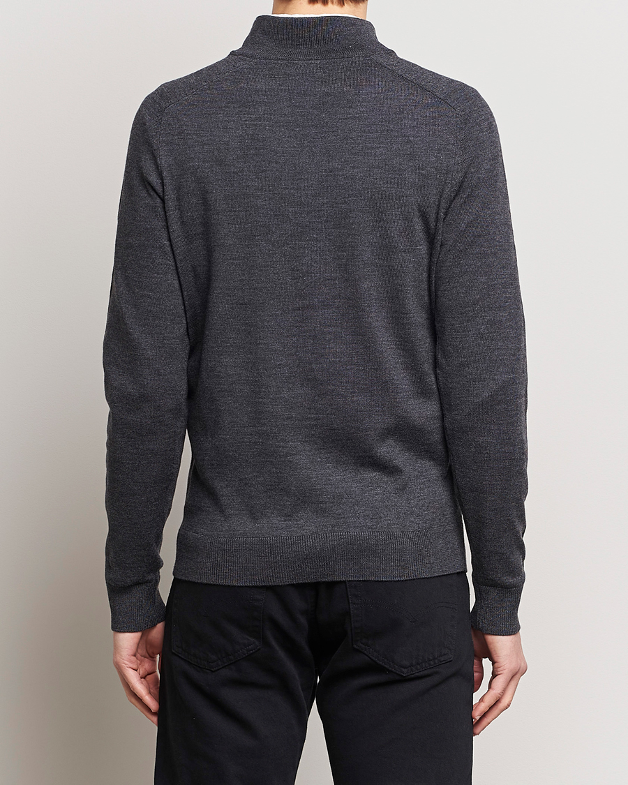 Mies | Puserot | Morris | John Merino Half Zip Dark Grey