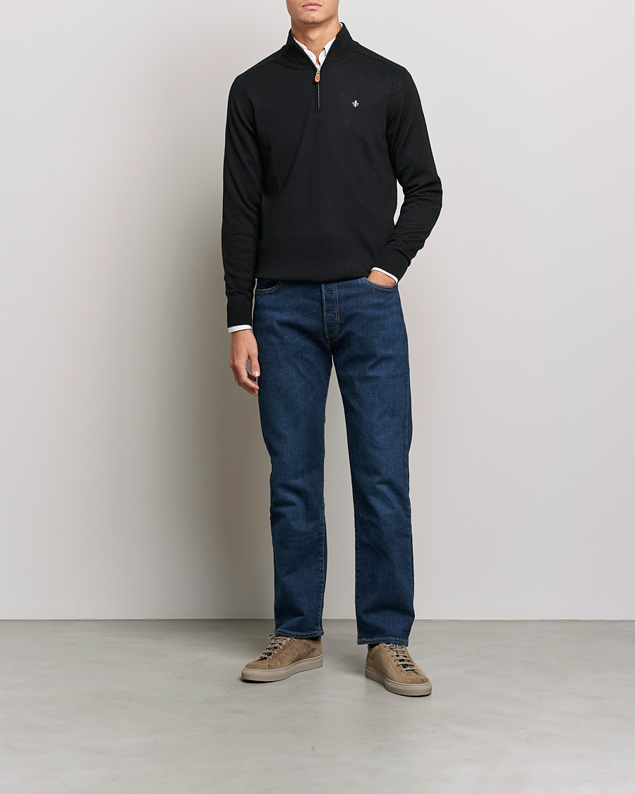 Mies | Puserot | Morris | John Merino Half Zip Black