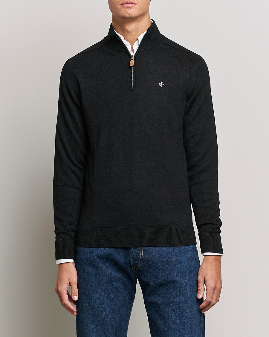 Mies | Puserot | Morris | John Merino Half Zip Black