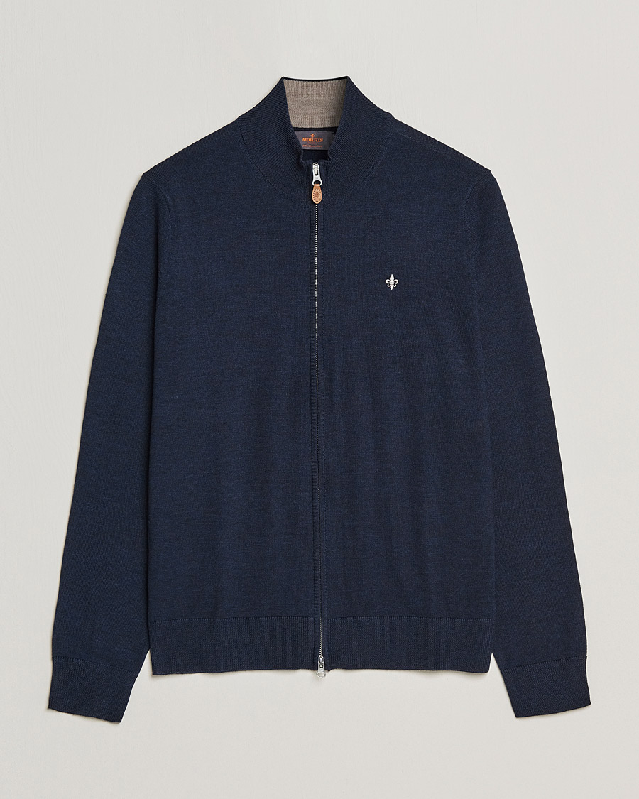 Mies | Puserot | Morris | Merino Zip Cardigan Navy