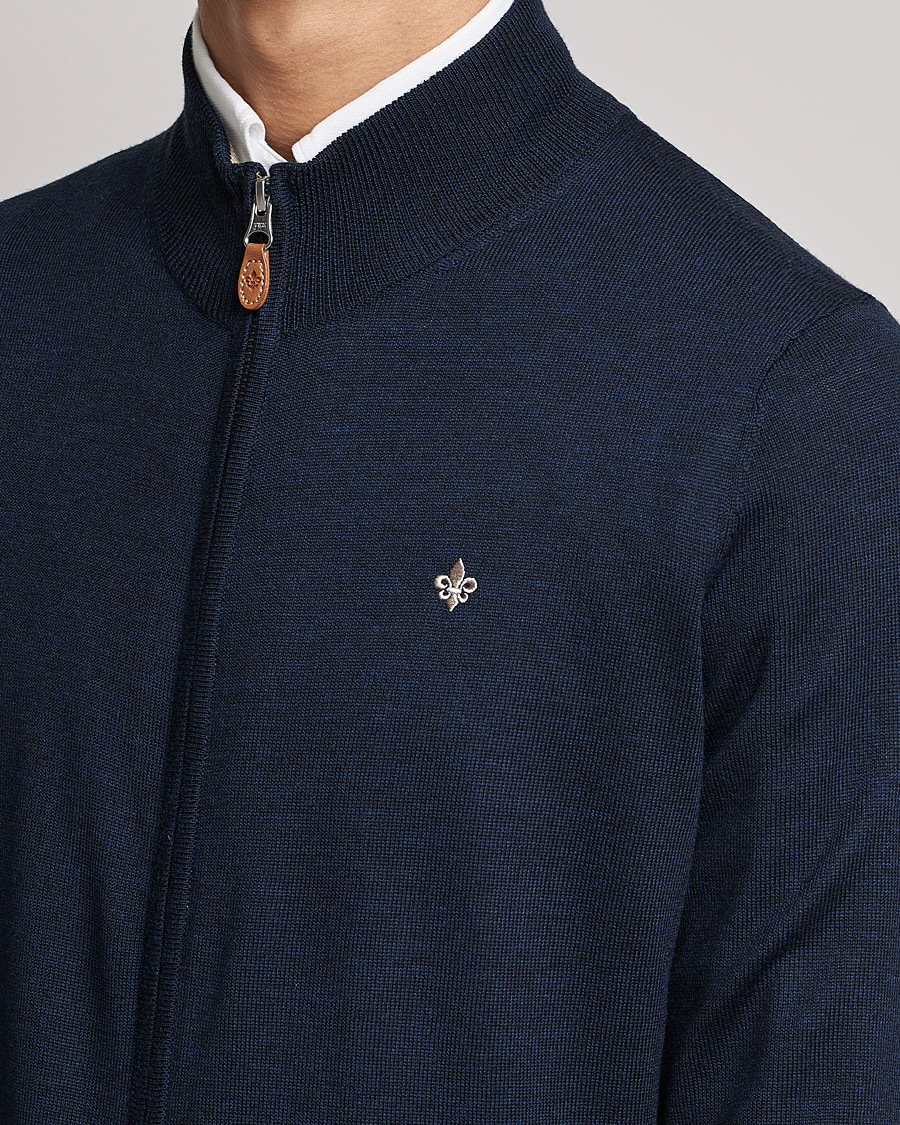 Mies | Puserot | Morris | Merino Zip Cardigan Navy