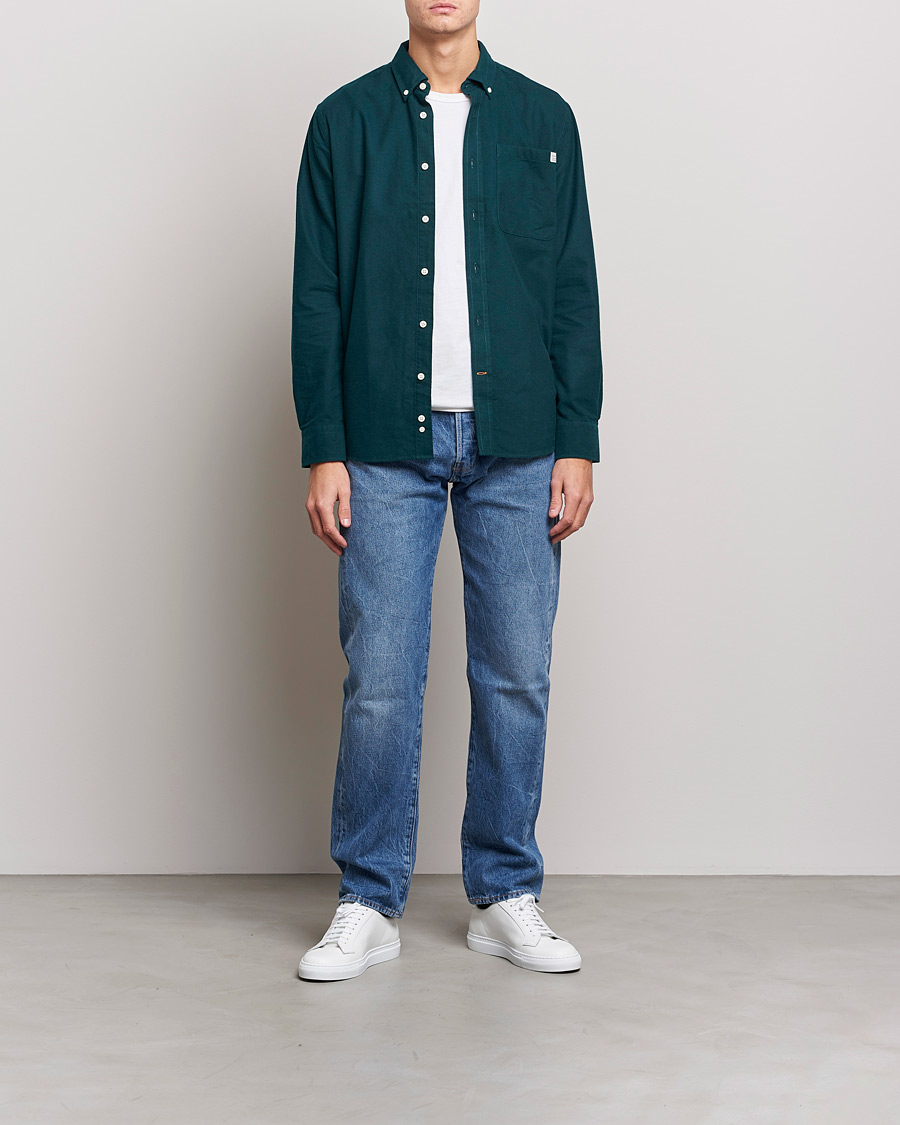 Mies | Kauluspaidat | Morris | Original Brushed Oxford Shirt Green