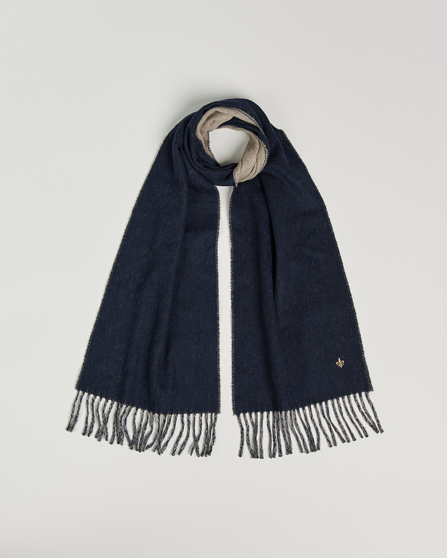 Mies | Morris Double Face Wool Scarf Navy/Beige | Morris | Double Face Wool Scarf Navy/Beige
