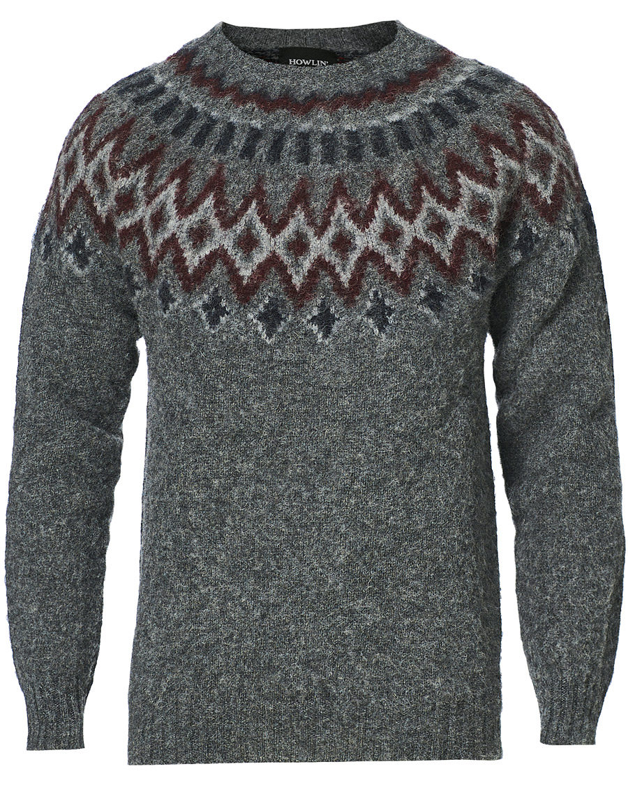 Miehet |  | Howlin' | Brushed Wool Fair Isle Crew Sweater Oxford
