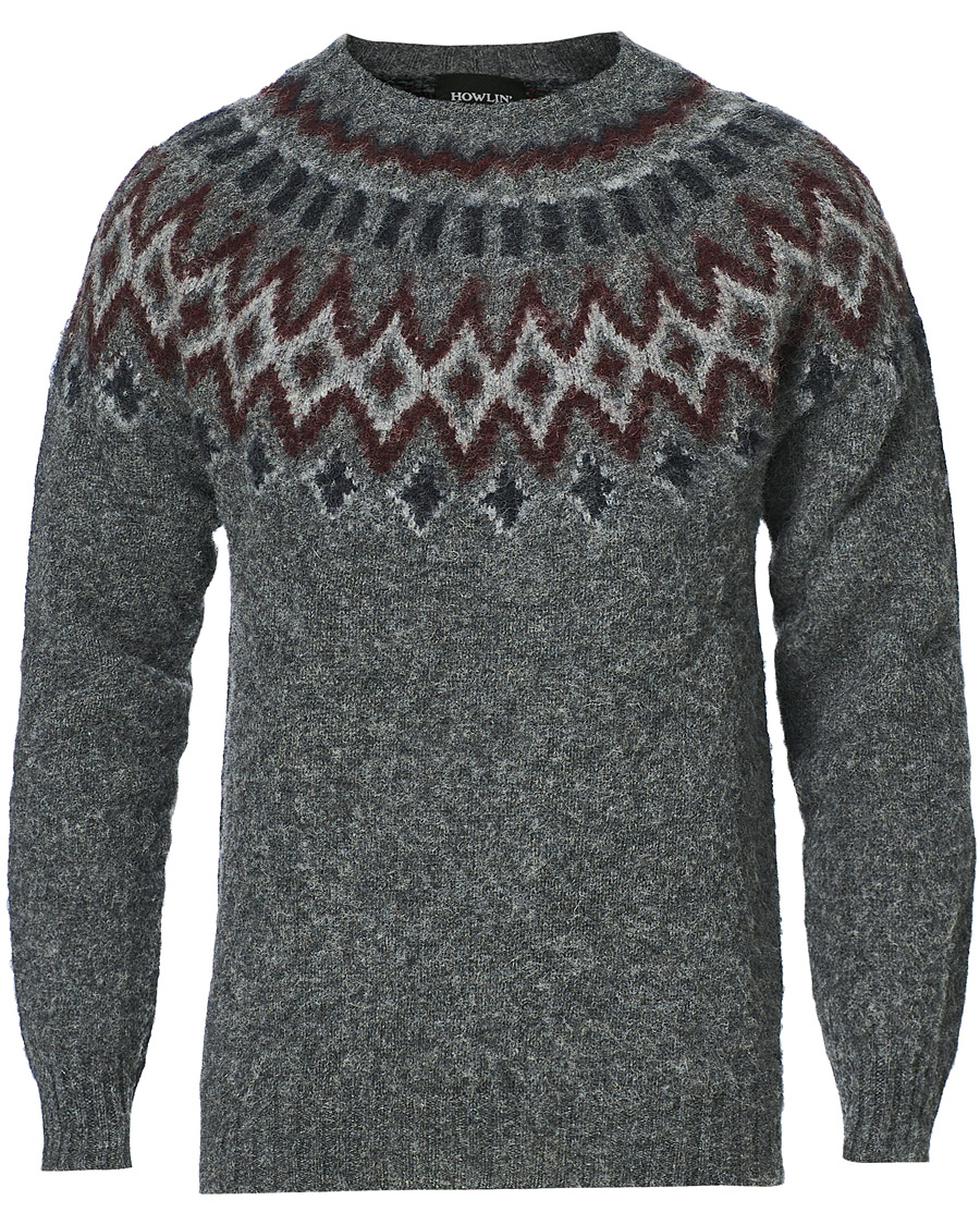 Mies | Puserot | Howlin' | Brushed Wool Fair Isle Crew Sweater Oxford