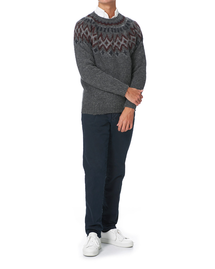 Mies | Puserot | Howlin' | Brushed Wool Fair Isle Crew Sweater Oxford
