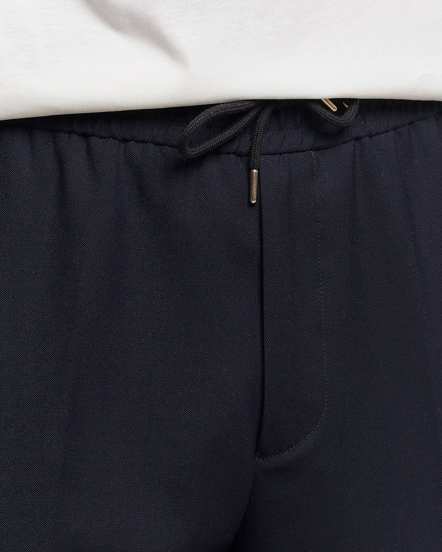 Mies | Housut | Paul Smith | Drawstring Elastic Wool Pant Navy