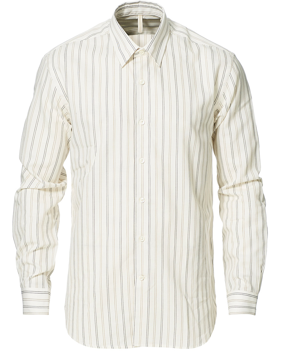 Mies | Kauluspaidat | Sunflower | Dan Striped Cotton Shirt Off White