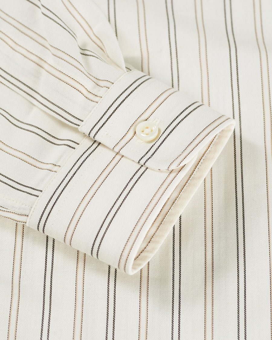 Mies | Kauluspaidat | Sunflower | Dan Striped Cotton Shirt Off White