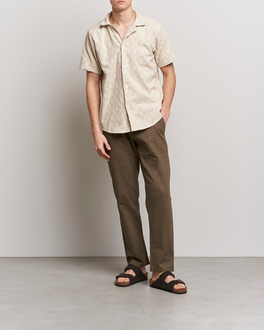 Mies | Kauluspaidat | OAS | Machu Terry Short Sleeve Shirt Beige