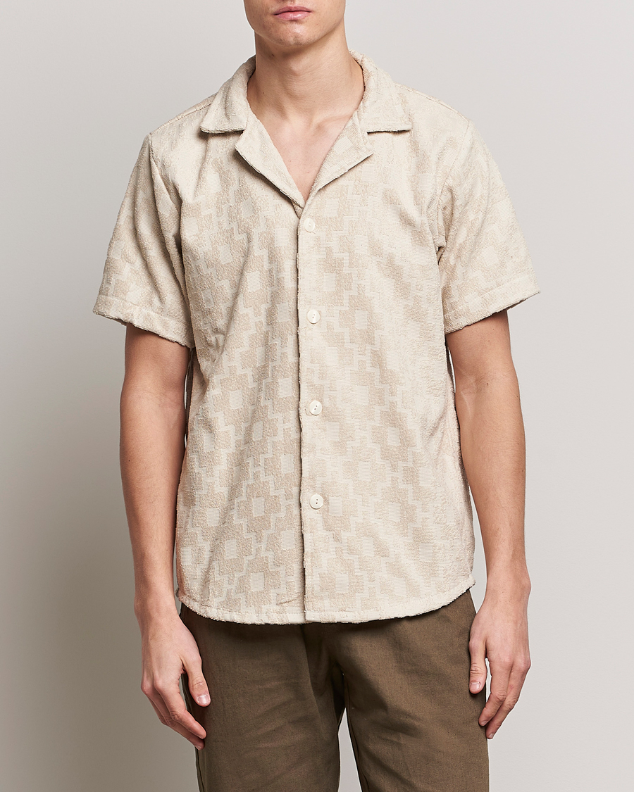 Mies | Kauluspaidat | OAS | Machu Terry Short Sleeve Shirt Beige